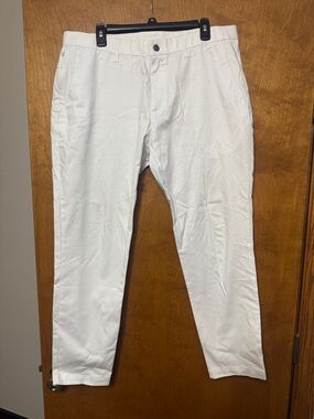 Men's Fabletics Golf White Casual Chino Pants - Classic Straight Fit